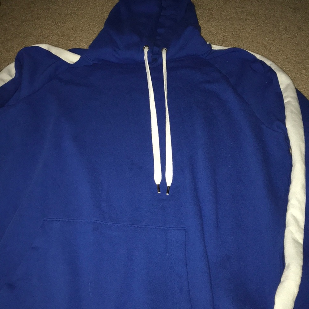 White and blue hoodie